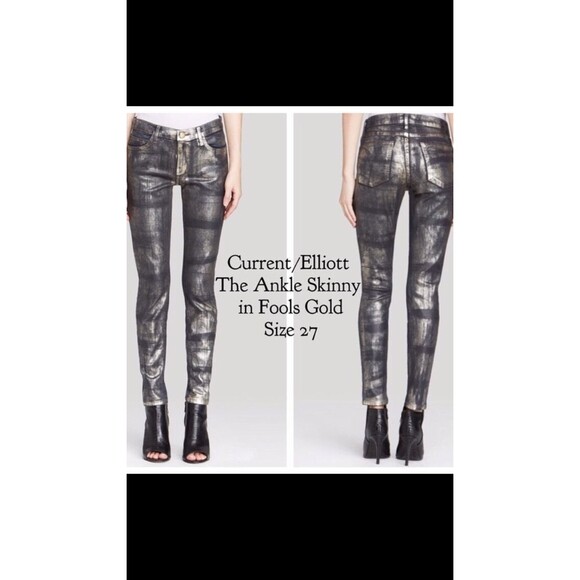Current Elliott Women's Jean The Skinny Ankle Cheville In Fools Gold Size 26 NWT - Picture 3 of 12